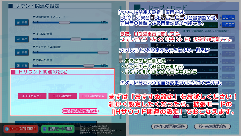 妹サキュバス|サウンドの設定